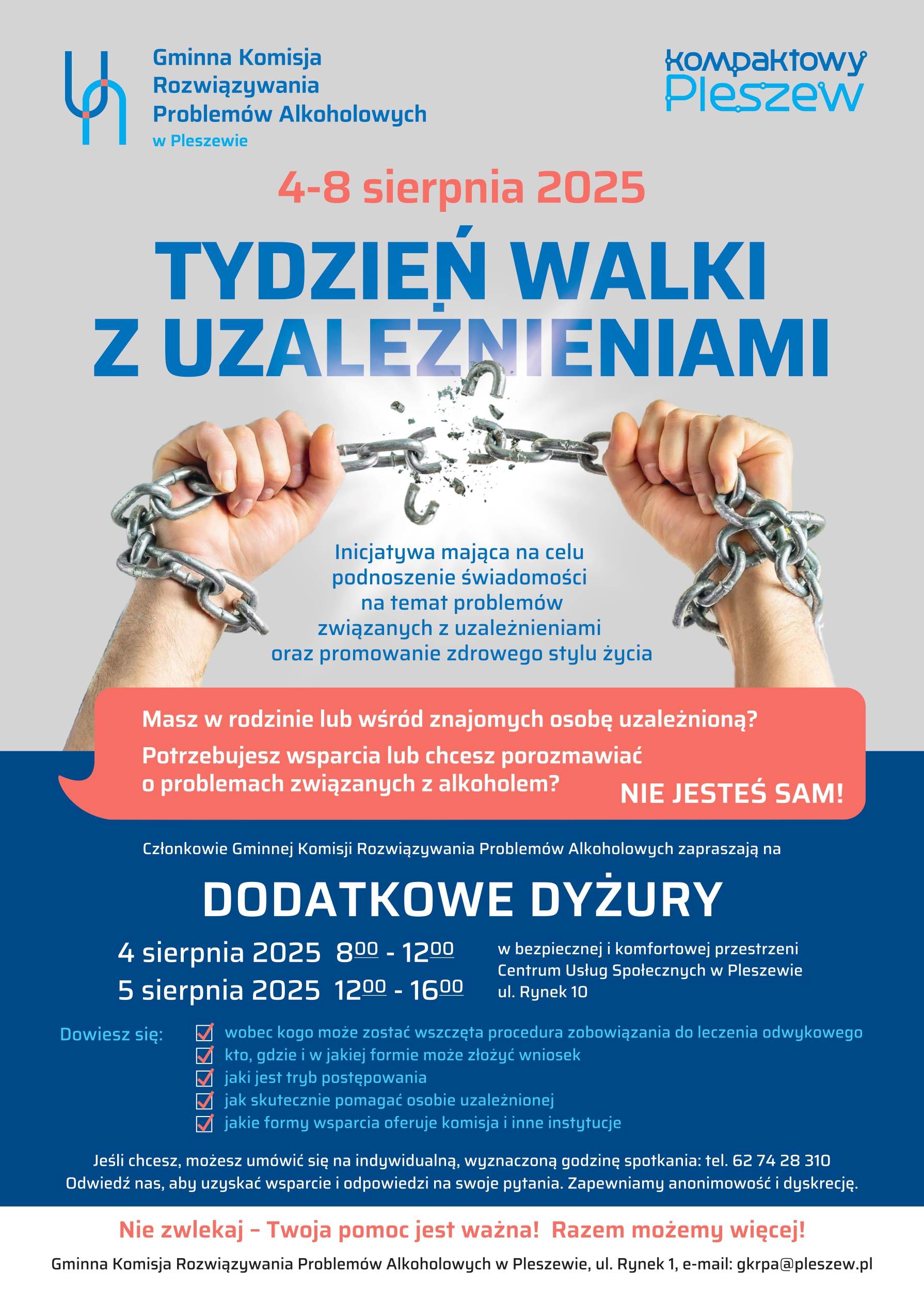 Zdjęcie artykułu Tydzień walki z uzależnieniami od 4 do 8 sierpnia 2025 r.